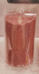 Luminara Flameless Holiday Red Glitter Pillar Candle Set 5.5" & 7" - Like New