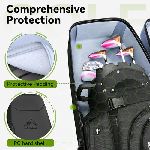 UNIHIMAL GOLF TRAVEL BAG HARD CASE FOR AIRLINES - BLACK/BLUE - Brand New