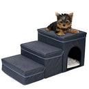 Foldable Dog Steps – Portable Pet Home Ladder - 3 Steps, 2 Storage ans 1 Window - Brand New