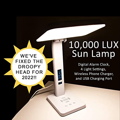 THERALITE AURA QI LIGHT THERAPY SUN LAMP UV 10,000 LUX LIGHT THERAPY - WHITE - Like New