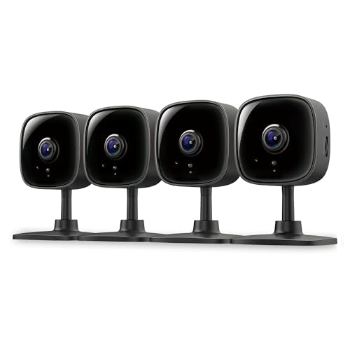 TAPO BY TP-LINK 1080P INDOOR SECURITY CAMERA FOR BABY MONITOR PET 4-PACK -BLACK - Like New