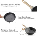 JEETEE Pots and Pans Set Nonstick 20PCS Granite Coating Induction - Gray/Granite - Like New