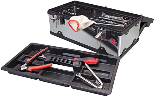 Torin 19" Tool Box Storage Organizer Stainless Steel&Plastic Portable Box -Black - Like New