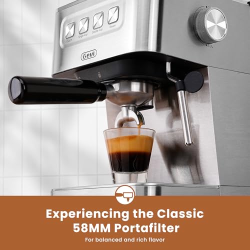 GEVI 20 BAR ESPRESSO MACHINE HIGH PRESSURE MILK FROTHER STEAM WAND - SILVERY - Like New