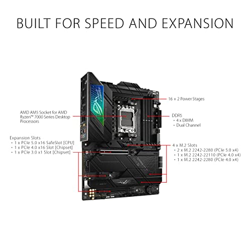 ASUS ROG STRIX X670E-F GAMING WIFI AMD X670 AM5 RYZEN DESKTOP - BLACK - Like New