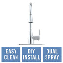 FLOW CHROME SINGLE HANDLE DECK-MOUNT PULL-DOWN KITCHEN FAUCET SPRAYER - CHROME - Like New