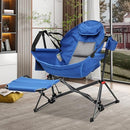 AINFOX Hammock Camping Chair with Footrest, Foldable Rocking Chairs - Blue - Like New