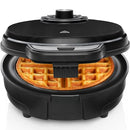 CHEFMAN ANTI-OVERFLOW BELGIAN WAFFLE MAKER, TEMPERATURE CONTROL - BLACK - Like New