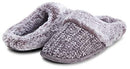 FLOOPI WOMENS SOFT CUFF CHENILLE KNIT PLUSH TWO TONE FUR CLOG SIZE LARGE - Like New