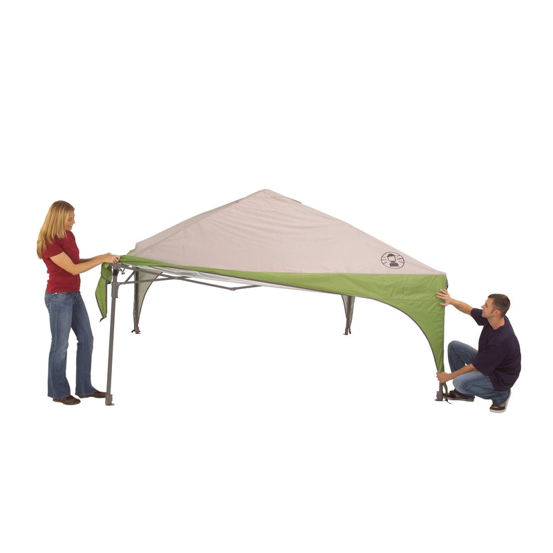 COLEMAN 10' X 10' OUTDOOR CANOPY SUN SHELTER TENT WITH INSTANT SETUP, GREEN - Like New