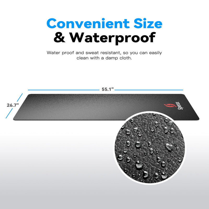 SPERAX EXERCISE MAT FOR TREADMILL NON-SLIP EXTRA-THICK 0.16'' GYM MAT - BLACK - Like New