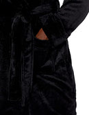 AMAZON ESSENTIALS WOMEN'S MID-LENGTH PLUSH ROBE SIZE: WOMEN 3XL - BLACK - Like New