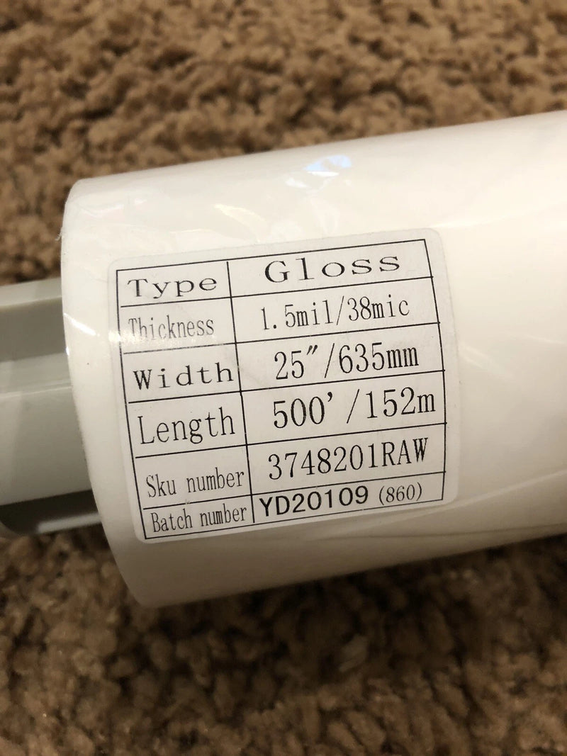 GBC GLOSS LAMINATING FILM 25" X 500' 1.5 MIL THICKNESS 2 PACK - - Scratch & Dent
