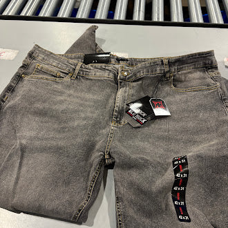 BLU ROCK MEN'S FLEX STRETCH SLIM FIT STRAIGHT JEANS - SIZE: 42X31 - DARK GRAY - Like New