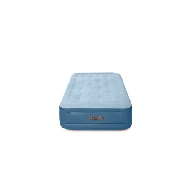 INTEX MID RISE HEXBEAM 14" ELECTRIC PUMP TWIN AIR MATTRESS PVC - Scratch & Dent