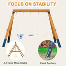 ROBUD 3-in-1 Playground Wooden Swing Sets RB-VC-WH002 - Multi - Like New