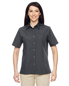 M545W Harriton Ladies Advantage Snap Closure Short-Sleeve Shirt - Brand New