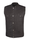 TEAM45005 TRUE ELEMENT MENS CLUB STYLE DENIM VEST WITH CONCEALED CARRY POCKETS S - Brand New
