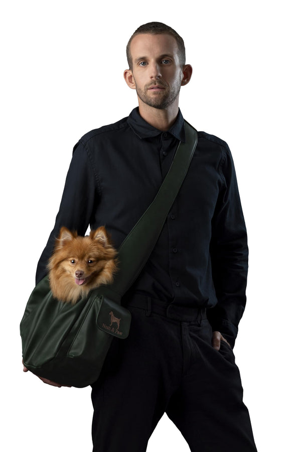 NOAH & PAW DOG SLING CARRIER SMALL DOGS 5-18LB  - DARK GREEN - Brand New