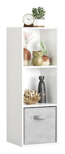 Whitmor 3 Cube Storage Organizer 3 Tier Shelf Organizer Bookshelf - White - Brand New