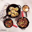 Cuisinel Cast Iron Skillets Set - 4 Piece Chef Pans 6" 8" 10" 12" 4 Heat - Black Like New