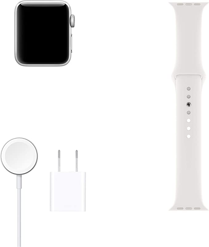 Apple Watch 3 GPS Cellular 38MM Silver Aluminum Case with White Sport Band - Like New
