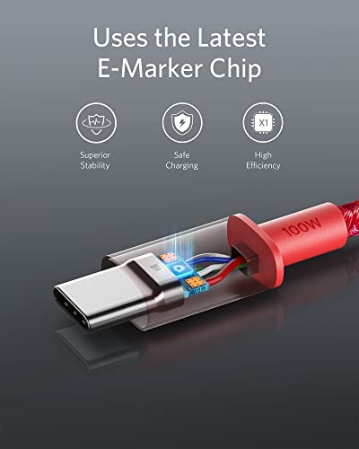 ANKER USB C TO USB C CABLE 6FT, 2PACK - RED - Like New