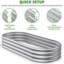 MOSTMAHES 6x2.3x1ft Raised Garden Bed Flowers, Raised Planter Box - SILVER - Like New