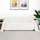 MYSKY HOME White Sofa Covers for 3 Cushion Couch (XX-Large, 91" x 134", White) - Like New