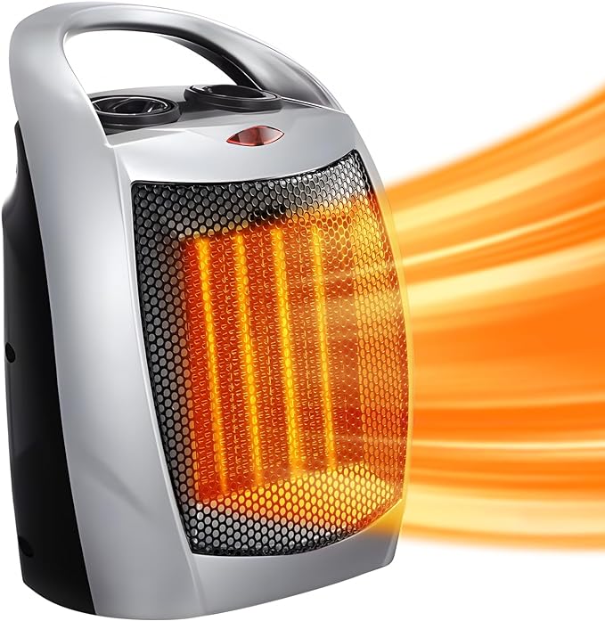 Antarctic Star Space Heater 1500W/750W ETL Ceramic Small Heater PTC909A - SILVER Like New