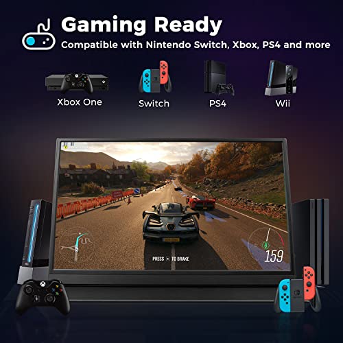 HAMTYSAN PORTABLE MONITOR 15.6" FHD 1080P HDMI EXTERNAL MONITOR - BLACK - Like New