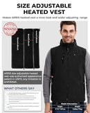 ARRIS MEN'S FLEECE HEATED VEST SIZE ADJUSTABLE HEATING 8 HEATING ZONES - BLACK - Like New