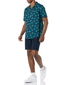 AMAZON ESSENTIALS MENS VACATION COTTON BUTTON-DOWN RESORT SHIRT - NAVY PALM LEAF - Brand New