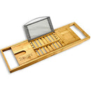 TREGINI LUXURY BATHTUB TRAY CADDY - ADJUSTABLE BAMBOO - NATURAL BAMBOO - Brand New
