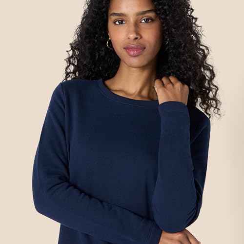 AMAZON ESSENTIALS WOMEN'S CREWNECK LONG-SLEEVE FLEECE DRESS NAVY XL - Brand New