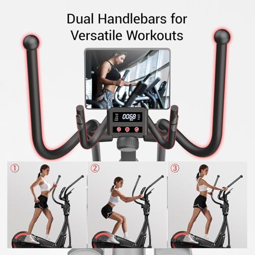 UMAY ELLIPTICAL MACHINE, ELLIPTICAL EXERCISE MACHINE WITH 8 LEVELS, ET70 - BLACK - Like New