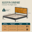 Bme Madia King Size Bed Frame and Headboard - BLACK & TEAK BROWN - Brand New