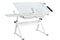 TZOU DRAFTING PRINTING TABLE WITH CHAIR 0-75° 31.5"-49.5" TEMPERED GLASS - WHITE - Like New