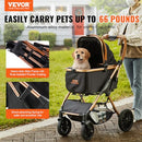 VEVOR LARGE PET STROLLER MEDIUM LARGE DOGS CATS UP TO 66LBS DETACHABLE - BLACK - Like New