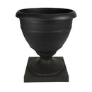 The HC Companies 18 Inch Tall Olympia Urn, Lightweight Plant Pot - Black - Brand New