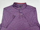 PGA TOUR MEN'S SHORT SLEEVE PRINTED GOLF POLO SHIRT - SIZE: MEN L - PURPLE - Brand New