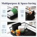 KITSURE DISH DRYING RACK- SPACE-SAVING DISH RACK, KITSURE-KI494 - BLACK - Like New