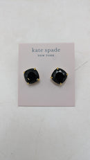 Kate Spade Square Studs Solid Cubic-Zirconia Stud Earring - Black/Gold - Brand New