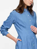 GAP Women's Fit and Flare Mini Shirtdress, Medium Wash, XX-Large - Like New
