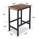 Leopard Wood Bar Stools Set of 2 with Metal Frame 24" Rustic Brown - Brand New