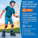 XINO SPORTS Adjustable Inline Skates - Aqua, Large 5-8 - Like New