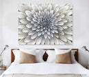 Yihui Arts White Flower Canvas Wall Art Floral Artwork Print with Embellishment - Brand New