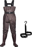 Dark Lightning Fly Fishing Waders High Chest Wader Boots Green Size: 5 - Like New
