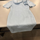 OSCAR DE LA RENTA SILK DRESS - SIZE: WOMEN SIZE 12 - LIGHT BLUE - Brand New
