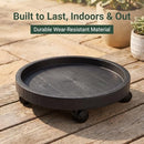B08GZRL59B 2 Pack 14 Inch Heavy Duty Plant Caddy Wheels Pot Trolley - Black - Brand New